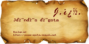 Jónás Ágota névjegykártya
