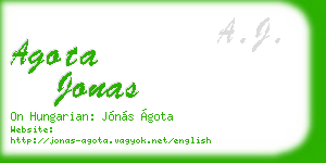 agota jonas business card