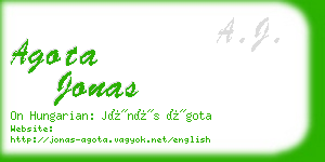 agota jonas business card